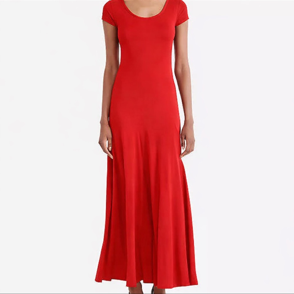 Ralph Lauren “Lauren” Elegant cotton JerseyRed Maxi Dress
